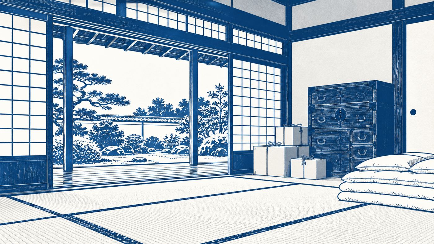 片付けの途中の実家の座敷
